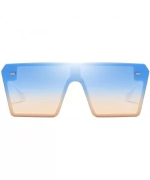 Chic Womens Rectangle Sunglasses Outdoor Party Tinted Lens Eyewear UV Protection - Light Blue - CA190DWIH68 $6.30 Oversized