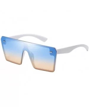 Chic Womens Rectangle Sunglasses Outdoor Party Tinted Lens Eyewear UV Protection - Light Blue - CA190DWIH68 $6.30 Oversized