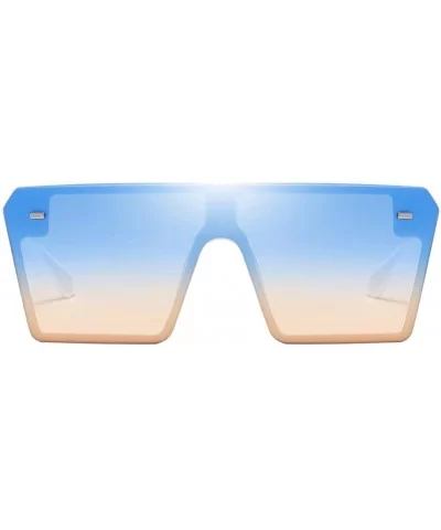 Chic Womens Rectangle Sunglasses Outdoor Party Tinted Lens Eyewear UV Protection - Light Blue - CA190DWIH68 $6.30 Oversized