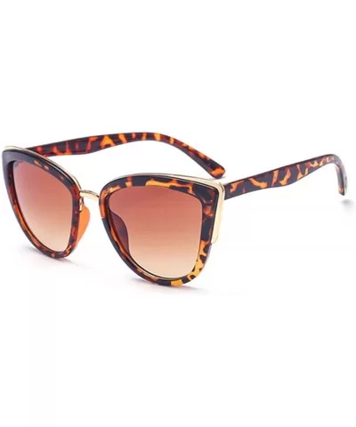 Retro Vintage Cat Eye Sunglasses for Women PC Metal Frame Classic Style UV Protection - Amber - CT18U5TS8UX $9.93 Goggle