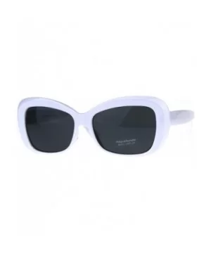 Vintage Fashion Womens Sunglasses Classy Rectangular Frame UV 400 - White (Black) - CO180Q5WQMC $8.00 Rectangular