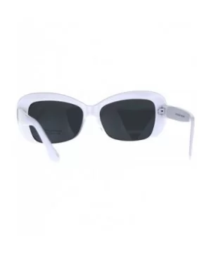 Vintage Fashion Womens Sunglasses Classy Rectangular Frame UV 400 - White (Black) - CO180Q5WQMC $8.00 Rectangular