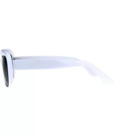 Vintage Fashion Womens Sunglasses Classy Rectangular Frame UV 400 - White (Black) - CO180Q5WQMC $8.00 Rectangular