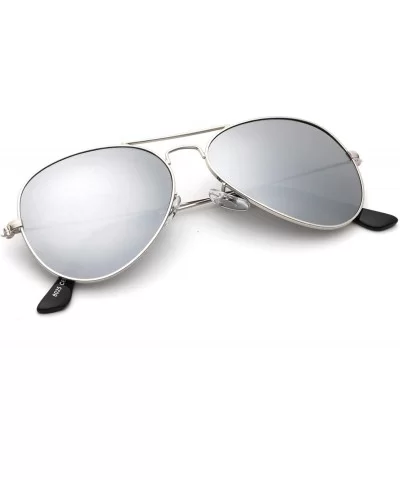 Classic Aviator Sunglasses for Men Women Driving Sun glasses Polarized Lens 100% UV Blocking - E Silver - C718Y9IK5H3 $5.45 W...