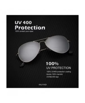 Classic Aviator Sunglasses for Men Women Driving Sun glasses Polarized Lens 100% UV Blocking - E Silver - C718Y9IK5H3 $5.45 W...