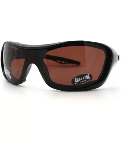 Foam Padded Semi-Goggle Sunglasses Mens Biker Rider Wrap Fashion - Black - CS11CKW6QT7 $8.19 Wrap