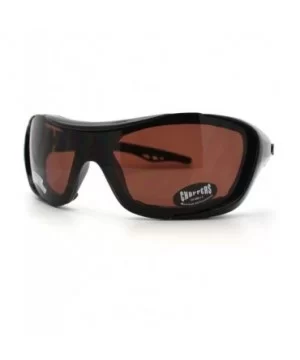 Foam Padded Semi-Goggle Sunglasses Mens Biker Rider Wrap Fashion - Black - CS11CKW6QT7 $8.19 Wrap