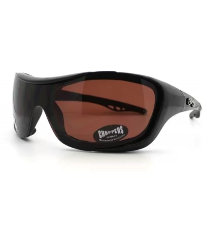 Foam Padded Semi-Goggle Sunglasses Mens Biker Rider Wrap Fashion - Black - CS11CKW6QT7 $8.19 Wrap