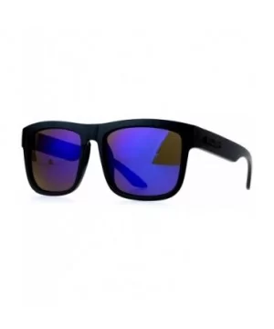 Mens Mirror Lens Gangster Oversize Horn Rim Cholo Sunglasses - Blue Revo - CO12MX99N0G $6.52 Oversized