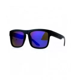 Mens Mirror Lens Gangster Oversize Horn Rim Cholo Sunglasses - Blue Revo - CO12MX99N0G $6.52 Oversized