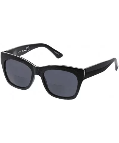 Women's Shine On Square Hideaway Bifocal Sunglasses - Black - 53 mm + 2 - CT18OIGX94X $22.41 Square