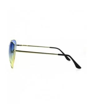 Oceanic Gradient Lens Heart Shape Valentine Love Metal Rim Sunglasses - Blue Yellow - C2185NNHTW9 $9.08 Rectangular