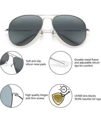 Classic Aviator Sunglasses for Men Women- Metal Frame UV400 Lens Protection Pilot Sunglasses - C118S2IOHSD $15.96 Sport