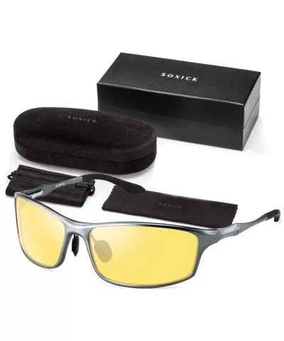 Night Driving Glasses HD Polarized Glasses Men's Fashion Women's Sunglasses Gift - Sliver 2 - CZ194DUO7MX $23.44 Round