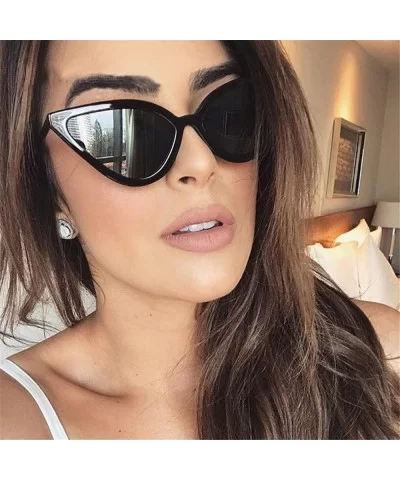 Female Fashion Cat Eye Shades Sunglasses UV Candy Colored Glasses - Gray - CZ18Q62UCOE $4.08 Rimless