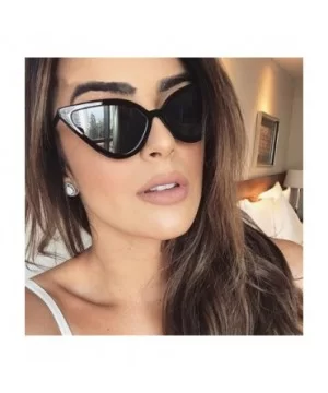 Female Fashion Cat Eye Shades Sunglasses UV Candy Colored Glasses - Gray - CZ18Q62UCOE $4.08 Rimless