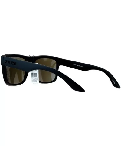 Mens Mirror Lens Gangster Oversize Horn Rim Cholo Sunglasses - Blue Revo - CO12MX99N0G $6.52 Oversized