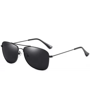 Men's metal polarizing sunglasses square anti-glare polarizing driving Sunglasses - E - CP18QQ2DYLD $33.70 Aviator