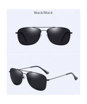 Men's metal polarizing sunglasses square anti-glare polarizing driving Sunglasses - E - CP18QQ2DYLD $33.70 Aviator