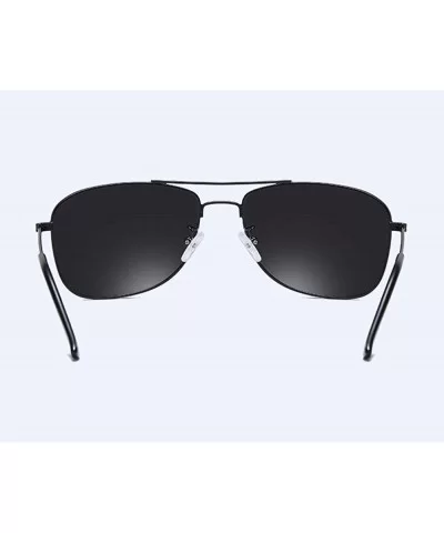 Men's metal polarizing sunglasses square anti-glare polarizing driving Sunglasses - E - CP18QQ2DYLD $33.70 Aviator