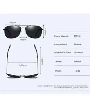 Men's metal polarizing sunglasses square anti-glare polarizing driving Sunglasses - E - CP18QQ2DYLD $33.70 Aviator