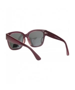 Womens Polarized Lens Designer Horn Rim Diva Sunglasses - Burgundy Black - CB18O44N3EQ $8.94 Rectangular