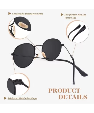 Classic Semi Rimless Half Frame Polarized Sunglasses for Men Women UV400 - 3 Black Frame / Grey Lens - CU18T72Z8G7 $9.18 Round