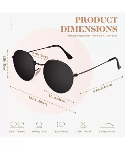 Classic Semi Rimless Half Frame Polarized Sunglasses for Men Women UV400 - 3 Black Frame / Grey Lens - CU18T72Z8G7 $9.18 Round