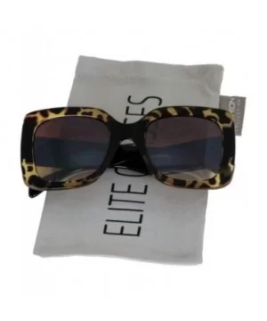 Oversize Square Sunglasses Women Multi Tinted Frame Fashion Modern Shades - Tortoise - CP18CYA04RU $7.28 Square