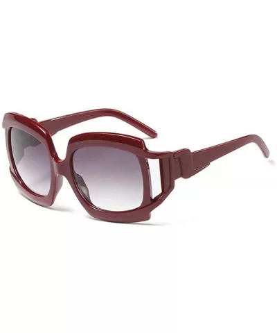 Big Frame Hollow Goggle Sunglasses Men Women Fashion Shades UV400 C2 Red - C2 Red - CS18YR7KKZH $7.21 Goggle