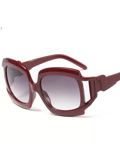 Big Frame Hollow Goggle Sunglasses Men Women Fashion Shades UV400 C2 Red - C2 Red - CS18YR7KKZH $7.21 Goggle