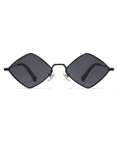 Hip-Hop Irregular Metal Small Frame Clear Color Lens Sunglasses - Black - C418UZIOD3W $7.44 Oval