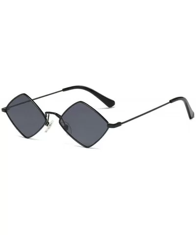 Hip-Hop Irregular Metal Small Frame Clear Color Lens Sunglasses - Black - C418UZIOD3W $7.44 Oval