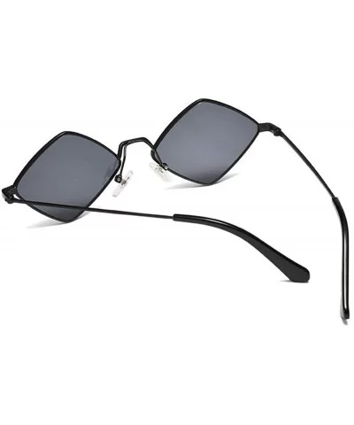 Hip-Hop Irregular Metal Small Frame Clear Color Lens Sunglasses - Black - C418UZIOD3W $7.44 Oval