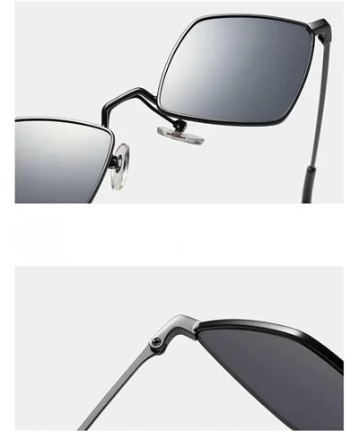 Hip-Hop Irregular Metal Small Frame Clear Color Lens Sunglasses - Black - C418UZIOD3W $7.44 Oval