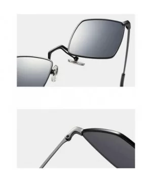 Hip-Hop Irregular Metal Small Frame Clear Color Lens Sunglasses - Black - C418UZIOD3W $7.44 Oval