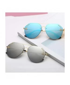 Fashion Women Small Bee Sunglasses Colourful Rivet Glasses Female Male Outdoor Traveling Eyeglasses UV400 - 6 - C418Y27DXU0 $...