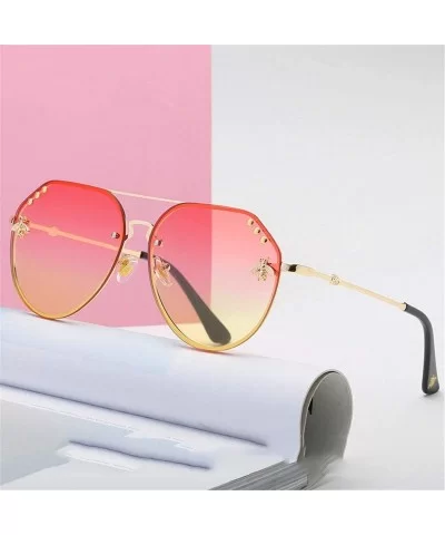 Fashion Women Small Bee Sunglasses Colourful Rivet Glasses Female Male Outdoor Traveling Eyeglasses UV400 - 6 - C418Y27DXU0 $...