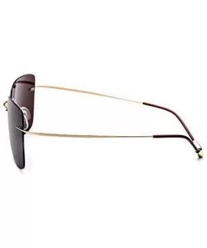 100% Real Titanium No Screw Rimless Polarized Sunglasses For Men Women Ultralight - C3184K9MQT5 $29.22 Square