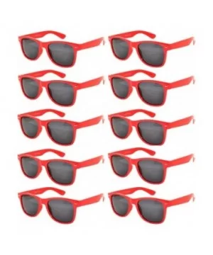 Wholesale 10 Pack Colored Frame Vintage Retro Sunglasses Smoke Lens - Red_10_pairs - CU1273D089L $13.58 Wayfarer