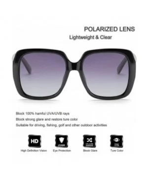 Oversized Square Suglasses for Women Polarized - Fashion Vintage Classic Shades for Outdoor UV Protection - CE18SYIY5D3 $19.5...