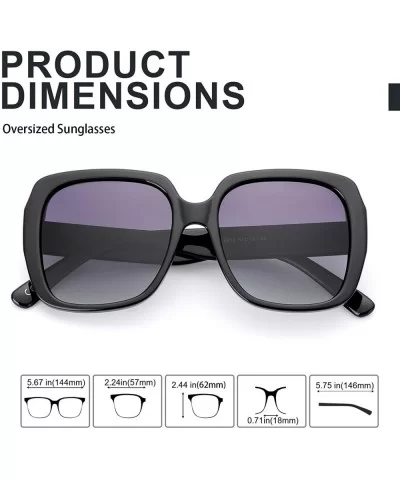 Oversized Square Suglasses for Women Polarized - Fashion Vintage Classic Shades for Outdoor UV Protection - CE18SYIY5D3 $19.5...