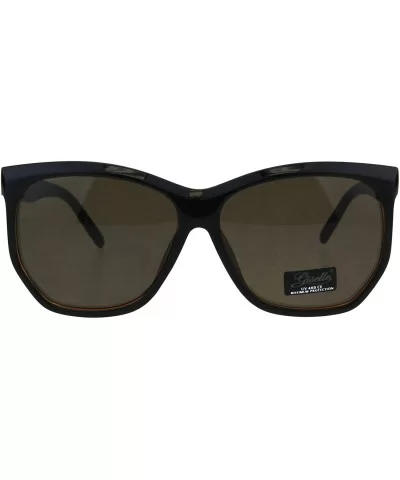 Womens Designer Style Sunglasses Oversized Square Angled Frame UV 400 - Black Brown (Brown) - CU18KHN9CI0 $8.93 Oversized