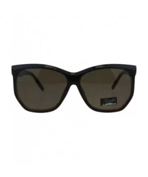 Womens Designer Style Sunglasses Oversized Square Angled Frame UV 400 - Black Brown (Brown) - CU18KHN9CI0 $8.93 Oversized