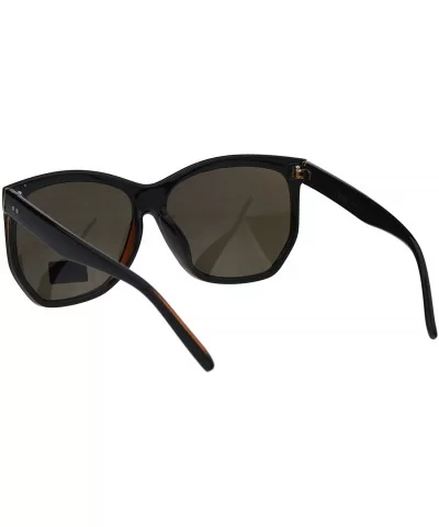 Womens Designer Style Sunglasses Oversized Square Angled Frame UV 400 - Black Brown (Brown) - CU18KHN9CI0 $8.93 Oversized