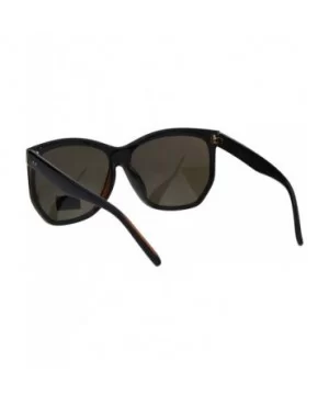 Womens Designer Style Sunglasses Oversized Square Angled Frame UV 400 - Black Brown (Brown) - CU18KHN9CI0 $8.93 Oversized