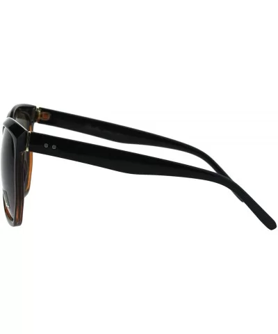 Womens Designer Style Sunglasses Oversized Square Angled Frame UV 400 - Black Brown (Brown) - CU18KHN9CI0 $8.93 Oversized