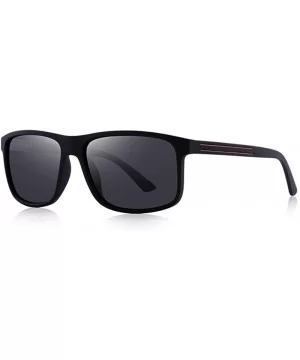 DESIGN Men Classic Polarized Sunglasses TR90 Legs Outdoor C01 Matte Black - C02 Black - CD18YRDGYMU $9.55 Aviator