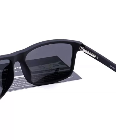 DESIGN Men Classic Polarized Sunglasses TR90 Legs Outdoor C01 Matte Black - C02 Black - CD18YRDGYMU $9.55 Aviator