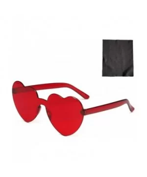 Women Heart Shaped Sunglasses Rimless Transparent Candy Color Frameless Glasses - C41908N8E5S $5.90 Rimless